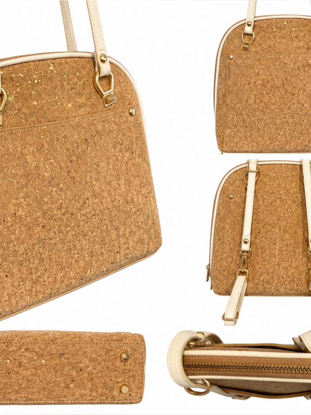 Miztique Cork Gold Fleck Convertible Backpack Purse NWOT